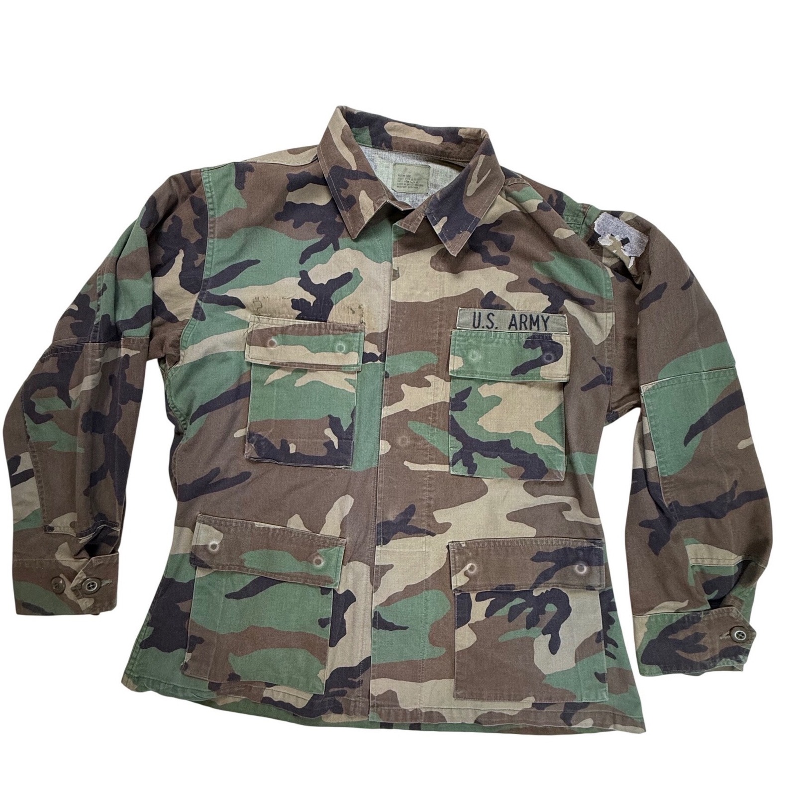 Us Army Woodland Camo Combat Coat Field Jacket Medium Short Spo100-95-F-Cb28
